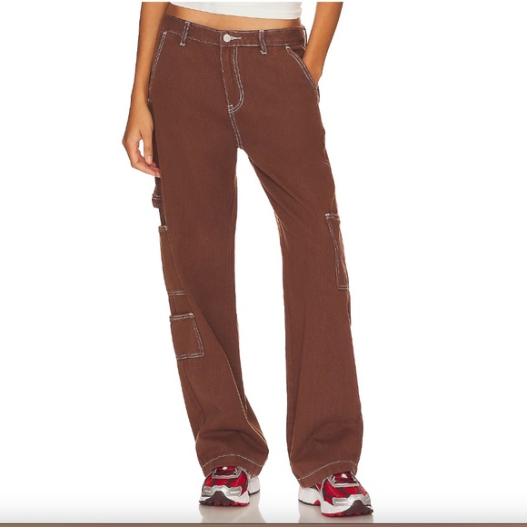 Superdown Relaxed Brown Cargo Pants - Picture 1 of 2